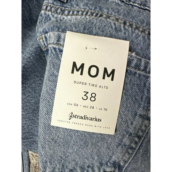 Stradivarius Mom Petite Jeans High Rise Button Fly Vintage Women's US 6 New - Picture 11 of 16